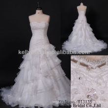 wholesale cheap white wedding dress in organza and lace